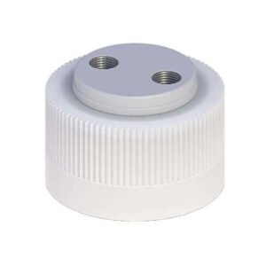 38-430 Port Cap Kit, 2 holes, 1/4-28 UNF, SS Thread, Natural, for 38mm Plastic Bottles