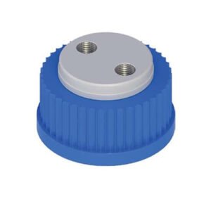 GL32 Port Cap Kit, 1/4-28 SS Thread, Blue, for 32mm Media Bottles