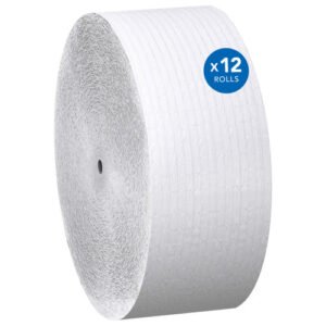 Coreless JRT Jr Bathroom Tissue, White, 2300 sheets per Roll, 12 Rolls per case