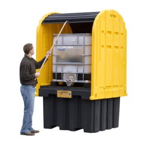 IBC Outdoor Storage Shed with Pallet, Forklift Pockets, Rolltop Doors, EcoPolyBlend¢