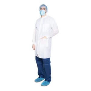 Pocket Lab Coat, Small, White, 35gm SMS, Non-Sterile, 10 per bag, 5 bags per case