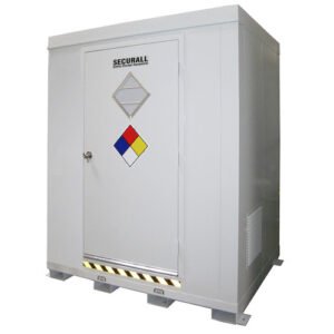 Insulated Chemical Building with Lighting, Shelves, 8'4"H x 7'W x 5'D