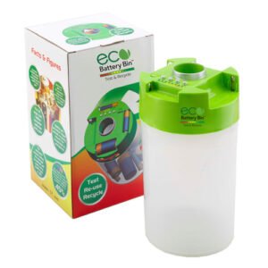 ECO Battery Bin-Test, Store & Recycle AA, AAA, C, D Batteries
