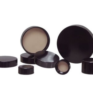 53-400 Black Ribbed Phenolic Cap with F217 & PTFE Liner, Each