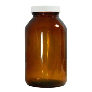 Certified Clean 2.5L Amber Glass Jars with Screw Caps, case/12
