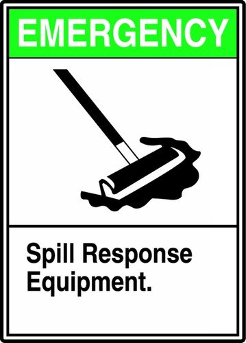 MCHL524__02784.1533239463.jpg Safety Sign-Emergency-Spill Response Equipment, 14 x 10", Each