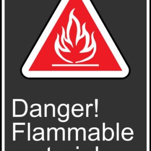 Safety Sign-Danger! Flammable Materials, 14 x 10", Each