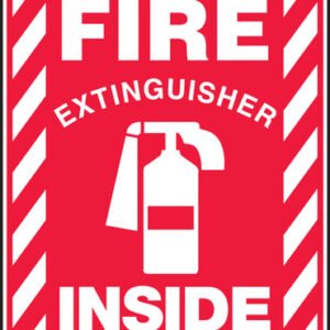 Safety Sign-Fire Extinguisher Inside (Graphic), 14 x 10", Each