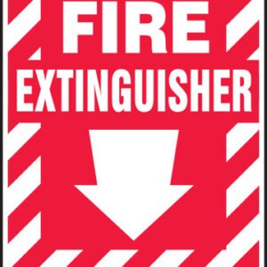 Safety Sign, Fire Extinguisher, Do Not Block, 14 x 10", Each