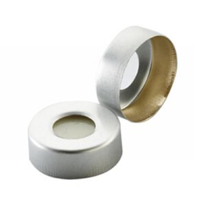 Wheaton® 20mm Hole Caps for Headspace Vials, Pressure Release, PTFE/Silicone Septa, case/100