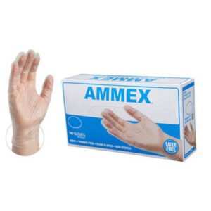 Vinyl Exam Gloves, Disposable, Clear, Medical Grade, Latex-Free, S-XL, case/1000