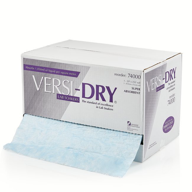 nalgene® 74018 00 absorbent bench liner, versi dry, super fume hood mat, 18" x 20", case/350