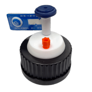 2-Port Solvent Delivery Port Cap Deluxe Kit for GL45 Media Bottles, Black with Air Valve and 1/8" Tubing Adapter