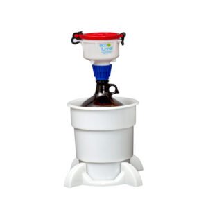 4" ECO Funnel® system with 4 liter glass bottle (38mm finish) and secondary containment