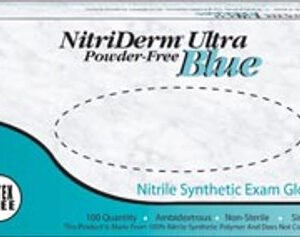 Nitriderm® Ultra Powder-Free Exam Gloves, Nitrile, Chemo Tested, PF, Textured, Blue, case/1000