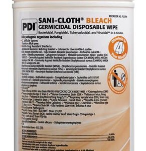 Bleach Germicidal Disposable Wipe, X-Large, 7-1/2" x 15", 65 wipes/can, 6can per case