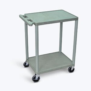 Cart, Two Shelves, Foam Plastic, Gray, 24"W x 18"D x 33.5"H,