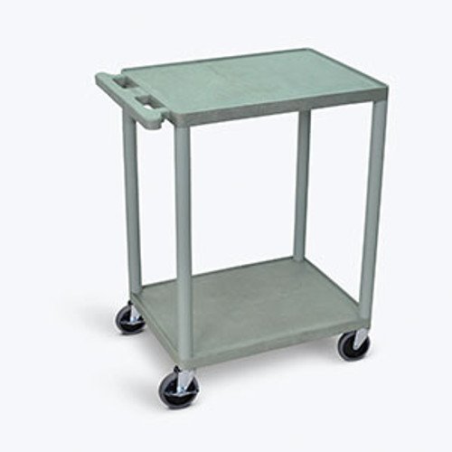 iv14287__18122.1612217048.jpg Cart, Two Shelves, Foam Plastic, Gray, 24"W x 18"D x 33.5"H,